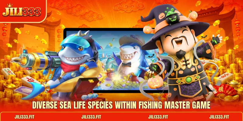 Diverse sea life species within Fishing Master game