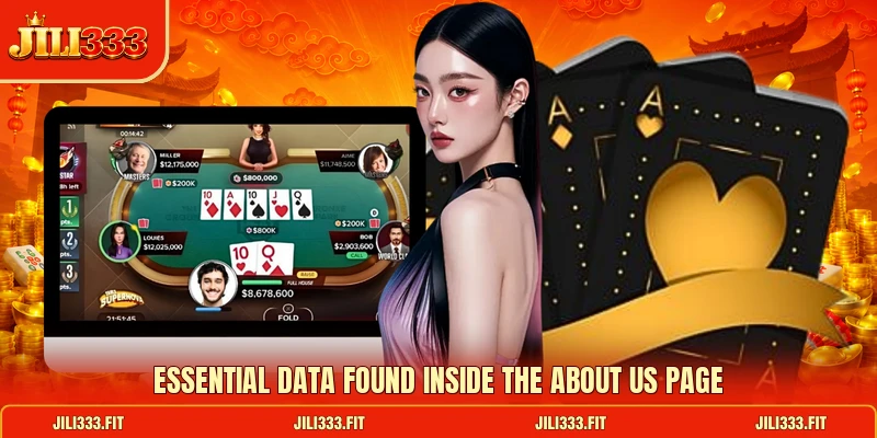 Essential data found inside the about us page Essential data found inside the about us page